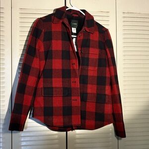 J. Crew Red and Black Checkered Jacket